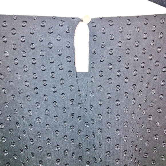 IMNYC BLACK  POLKA DOT DRESS WITH 3/4 SLEEVES AND ELASTIC WAIST - Picture 5 of 7